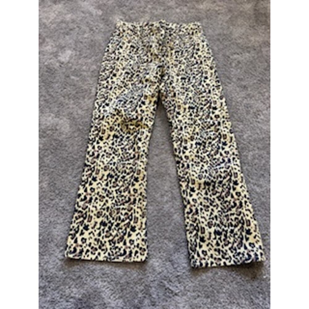 J.Crew Leopard Print Jeans Women’s 31 Tan Black Animal Print Straight Leg